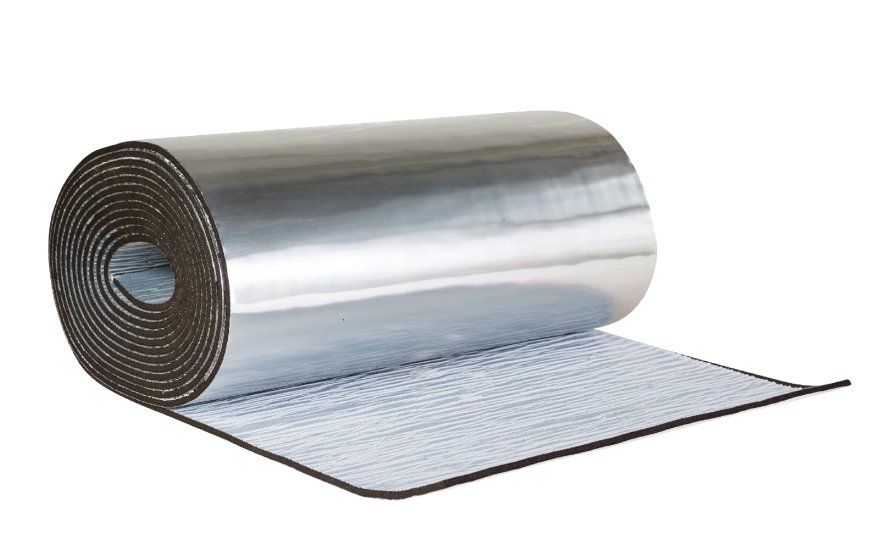 elastomeric foam with aluminum
